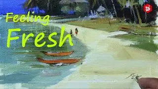 easy painting Clean and Fresh Beach