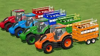 TRACTOR WITH COLORS | COW TRANSPORT WITH LIZARD TRAILER IN FS22 | FARMING SIMULATOR 22|