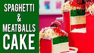 How To Make SPAGHETTI AND MEATBALLS CAKE with a Surprise Inside and Fondant Noodles