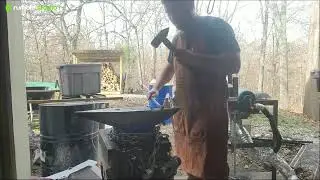 forging a fire poker!  An edited blacksmithing livestream!