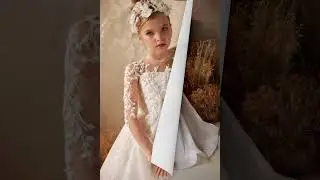 Sunnypetal Off-White Lace Appliques Sequins Glitter Tulle Flower Girl Dresses #flowergirldress