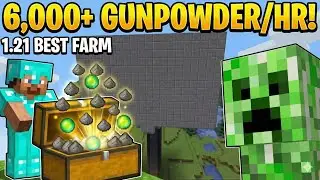 6,000+ GUNPOWDE RER HOUR | The BEST Creeper Farm in Minecraft 1.21