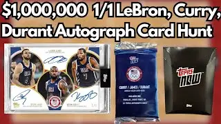 $1,000,000 Card Hunt! Topps Now Lebron, Curry, Durant Triple Olympic Auto 1/1! Blue Pack Hunting!