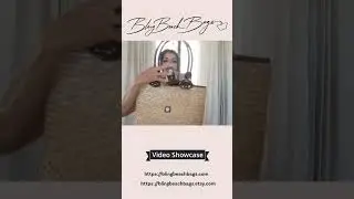 Large Straw Patent Leather Bling Beach Bag