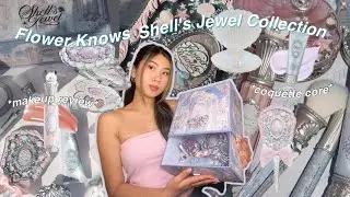 FLOWER KNOWS SHELL'S JEWEL COLLCTION REVIEW 🐚🩵 *the MOST prettiest makeup EVER*