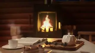 Cozy fireplace & real fire sound | Sala acogedora con chimenea