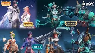 AOV New Skin Dolia, Heino, Ilumia, Skud, Kil'Groth, Zanis, Astrid, Yan | Codex Valor Pass| AOV &times; HoK