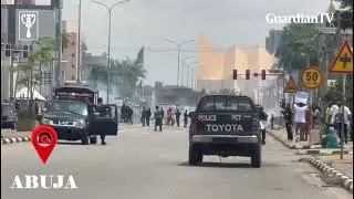 Moment police disperse Abuja protesters with teargas