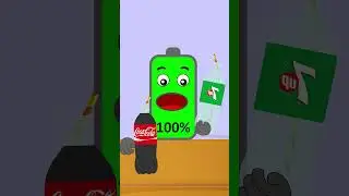 Low Battery Overcharging By Drinking | Asmr Drinking Sounds #shorts #mukbang #azdanimation
