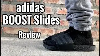 adidas BOOST Slides &ldquo;Black&rdquo; Review & On Feet