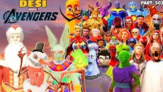 DESI Avengers Trying To Search Santa Claus Kidnapped by Evil Snow Man in GTA 5 |#503 