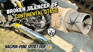 💥Broken Exhaust of my Continental GT650 on old Pune-Nagpur highway 😰Resolved problem in 5 days 🛠️