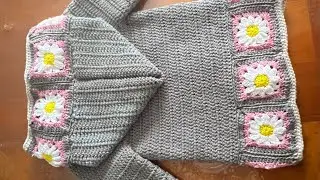 Crochet # 36 cardigan con gramis tejido a crochet para niñas