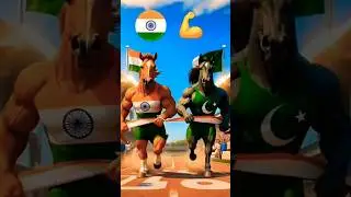 India aur Pakistan Ghode Ki race😘🇮🇳🙏👍 #funny #horse #15august #animals #horseworld #horsefarms