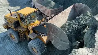 Volvo L330E Wheel Loader Loading Mercedes And MAN Trucks - Sotiriadis Mining Works