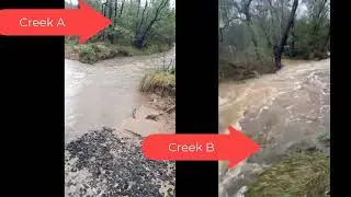 Two creek crossings on unnamed QPRC road