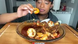 ASMR EATING 먹방 SEAFOOD BOIL SHRIMP MUSSELS EGGS SEAFOOD | ASMR MUKBANG EATING 먹방 REAL EATING SOUND