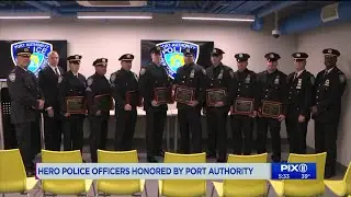 Hero cops honored by Port Authority for actions when a pipe bomb was detonated
