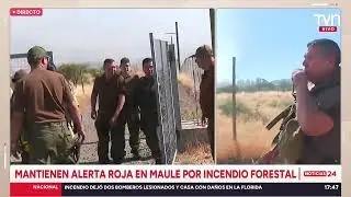 AHORA | Se reactiva incendio con peligro de propagación de viviendas | 24 Horas TVN - Red Maule