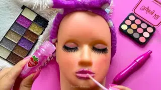 ASMR Satisfying with Unboxing Review Mannequin Makeup Strawberry Skincare Sounds Video Sleep No talk