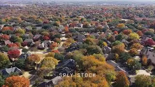 Allen Texas 4K Aerial Drone Footage of a Suburb in the Fall