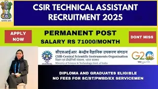 🔥PERMANENT JOB | SALARY-71000|🔥TECHNICAL ASSISTANT| CENTRAL GOVERNMENT JOB #jobs #latestgovtjob