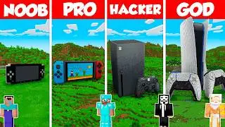 Gaming Console Build Battle Challenge - Noob vs Pro vs Hacker vs God - Minecraft Animation