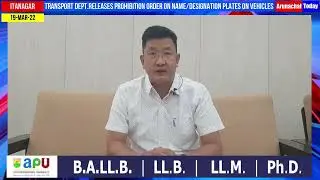 TRANSPORT DEPT.RELEASED PROHIBITION ORDER ON NAME/DESIGNATION PLATES ON VEHICLES.