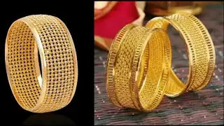 Unique And Stylish Gold Kangan Design's Different Styles With Matt Finish And Machining Cutting