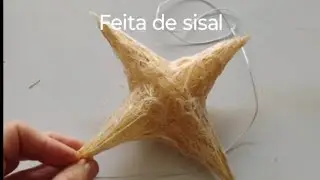 estrela feita de sisal com molde de garrafa pet