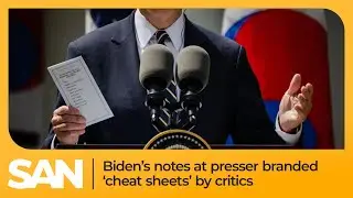 President Biden&rsquo;s notes at press conference branded &lsquo;cheat sheets&rsquo; by critics