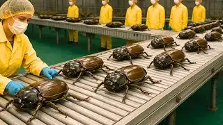 Inside a Large-Scale Dung Beetle Farm: Industrial Production of Animal Feed | Factory Documentary