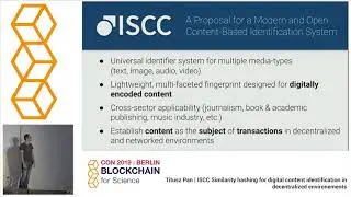 Titusz Pan (ISCC) -  Digital-Content-Based  Identification - Blockchain For Science - #BFSCON