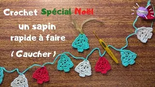 #29 GAUCHER CROCHET Débutant FR : tutoriel décoration de Noël - un sapin rapide à faire