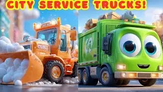 City service trucks for kids! Garbage, sweeper, snow plow, mail & more &mdash; crunch, swish, whoosh!