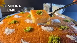 Homemade Semolina Basbousa 🍰 | Soft &  milk Syrupy by hanna.Semolina Cake