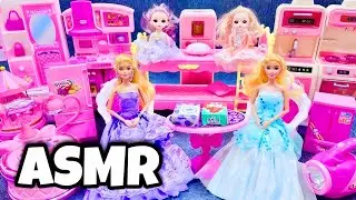 09  Minutes Satisfying Unboxing of Cute ASMR Princess House Barbie Room Game | Review toys