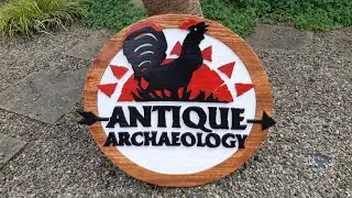 Antique Archaeology, American pickers sign routed out on fencing wood..Router Project