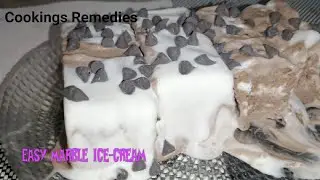 Easy Marble Ice Cream Recipe Without Condensed Milk | Homemade Chocolate Vanilla Ice Cream