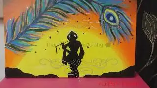 DIY SUNSET THEMED LORD KRISHNA INSPIRED CANVAS!