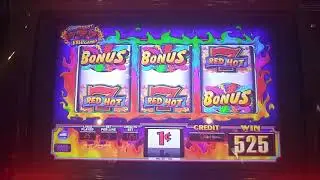 Triple Red Hot 777 slot machine bonus round at The D Las Vegas casino