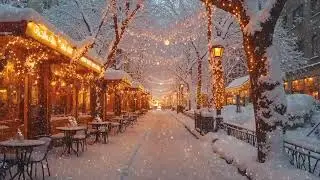 Urban Winter Coffee Jazz 🎷 Chill Street Caf&eacute; Music for Snowy City Evenings