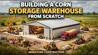Building a Corn Storage Warehouse from Scratch | Miniature Construction