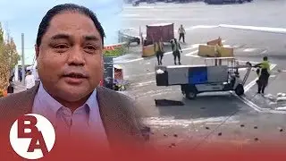 Viral video shows Filipino Chicago airport employee stopping a spiraling cart on the tarmac