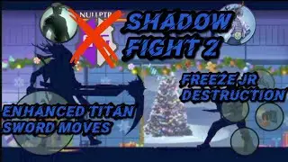 Destruction of Shadow Fight 2 New Year Event Boss Freeze Jr. with Super Titan Sword Moves