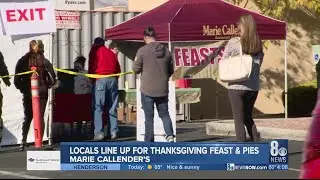 Las Vegas valley local line up for Marie Callender's pies and Thanksgiving feat