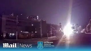 Dashcam captures huge explosion during Russian attack in Kharkiv