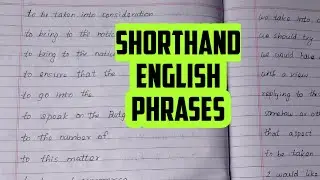 Shorthand English Phrases | English Shortcuts | Shorthand English Senior | English junior