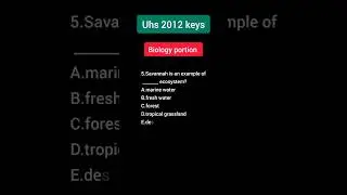 UHS BIOLOGY 2012 keys |UHS MCAT 2012 keys| part 5| @mdcattest  #shorts #youtubeshorts #viral #short