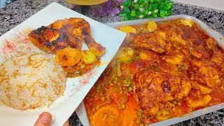 صينيه البطاطس بالفراخ بطعم وريحه زمان. عمرى ما اغيرها مش هتبطلي تعملها غير كده👌🏻